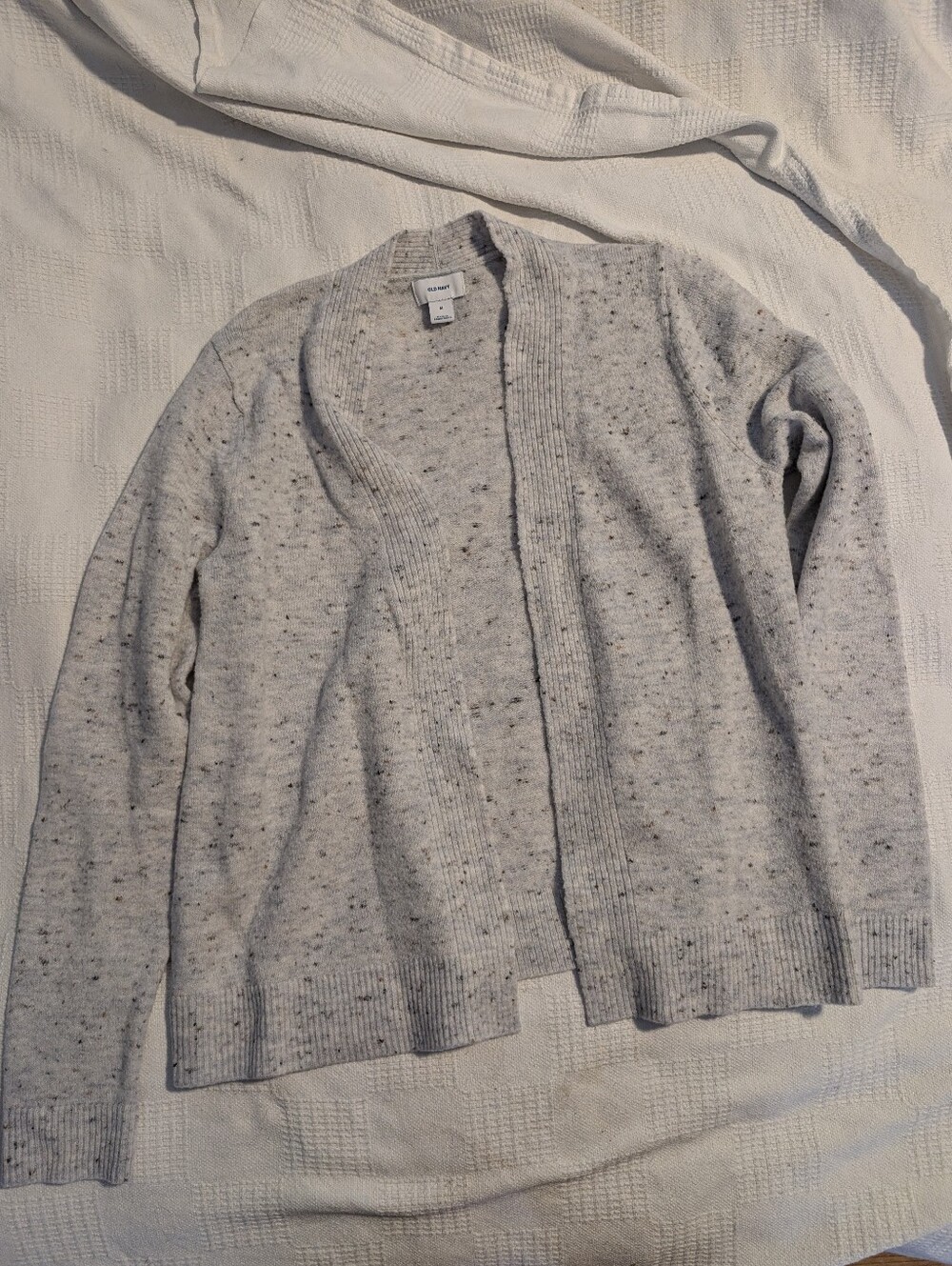 Old Navy Light Gray Speckled Open-Front Women's Cardigan Sweater